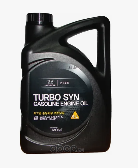 Hyundai-KIA 0510000441 Масло моторное синтетика Hyundai-KIA Turbo SYN Gasoline 5W-30 4 л.